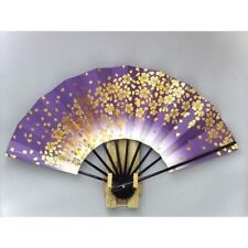 Japanese Folding Fan KYOTO Traditional Sensu Ougi SAKURA Cherry blossom purple picture
