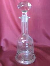 1930s ANTIQUE ART DECO LARGE HAND DECORATED GLASS DECANTER w/STOPPER picture