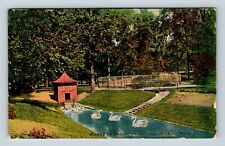 Detroit MI, Belle Isle, Swans On Canal, Michigan c1911 Vintage Postcard picture