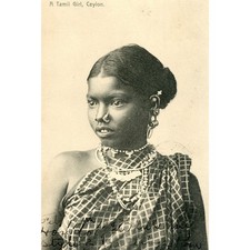 Postcard Early View of a Tamil Girl, Ceylon, Sir Lanka. Z1 picture