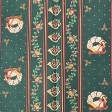 Vintage 1980s Hallmark Wamsutta Christmas Goose Stripe Fabric 45” x 75” picture