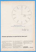1969 Sperry Rand UNIVAC Real Time Computer 15 Minutes Ago Business was Good Ad picture