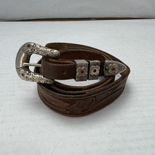 Vintage Don Ricardo Sterling 10K Gold 3 Piece Ranger Belt Buckle Set W/Rubys picture