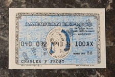 Vintage American Express Specimen Card Charles F. Frost Member Since 1958 Blue  picture