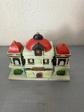 Cute Vintage Christmas Village Station Red Dome Mini Small picture