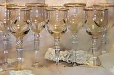 Waterford Crystal Carleton Gold set of 7 glasses 22kt gold rimmed picture