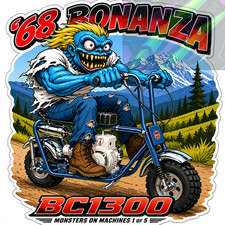 1968 Bonanza BC1300 Minibike 9x9cm Durable Die-Cut Vinyl Sticker 1 of 5 picture
