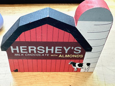 Cat’s Meow '92 Hershey's Milk Chocolate w Almonds Red Barn Cow Silo Shelf Sitter picture