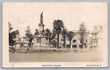 RPPC Estatua Colon Mexico City D.F. Columbus Statue 1934 Postcard picture