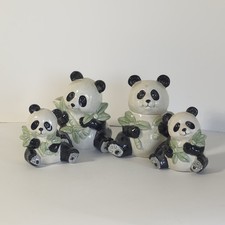 Vintage OCI Omnibus Ceramic Panda Bear Teapot Creamer Sugar Salt Pepper Shaker  picture