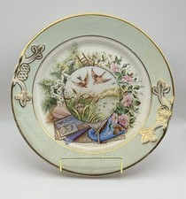 Porcelaine Opaque French T.P.W Plate Intricate Bird and Floral Design Antique picture