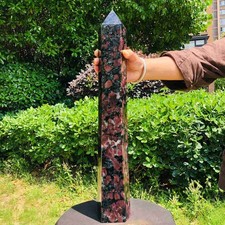 16.39LB Large Natural Garnet Obelisk Quartz Tower Crystal Wand Point Healing picture