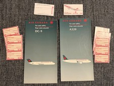 Air Canada DC-9 & A320 Safety Cards with Luggage Tags picture