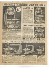 1938 Sears Catalog Ad Pages Dunlap Band Saw Craftsman Shaper Lathes Carburetors picture
