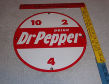 VINTAGE DRINK DR PEPPER 10 2 & 4 PORCELAIN METAL 11 3/4