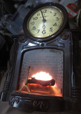 Vintage Mastercrafters Fireplace Clock Model 272 Lighted Motion Lamp Working picture