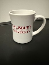 Salisbury Univ Maryland 12oz Coffee Mug with Wordmark; Ivory White, Good Cond. picture