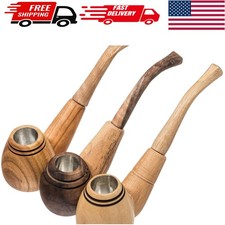 Elegant Handmade Wooden Tobacco Pipes Set - 3 Unique Shades for Every Mood picture