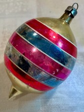 Lot 148 - Vintage Mid-Century Modern Polish Striped Tear-Drop Ornament picture