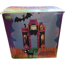 Gemmy 8.9ft Halloween Animated Airblown Haunted House Archway LED Motion picture