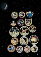 Vintage 1960s 1970s NASA Apollo Mission Patches Lot of 16 Cloth Backing picture