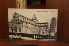 Antique Post Card Posa Duomo di Fianca e Campanile Leaning Tower Piza  picture
