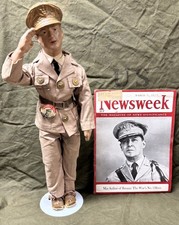 Original Freundlich General MacArthur 18” Military Doll & Newsweek ~ WWII 1942 picture