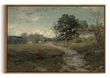 Oiqartoiq Framed Vintage Landscape Wall Art French Country Cottage Natural picture
