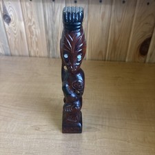 Vintage Maori Tiki Totem New Zealand Hand Carved Wooden Sculpture Figure 🔥 picture