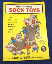 Vintage 1958 How to Make Sock Toys A Pack-O-Fun Publication Craft Booklet picture