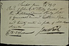 1817 Estate Receipt Daniel Purdy d.1817 Signed John Purdy Executor RI CT picture