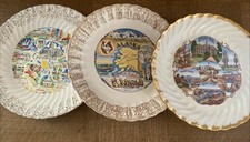Vtg. 3- Souvenir State Plates Collectible Georgia Arizona Alaska Fluted Edge picture