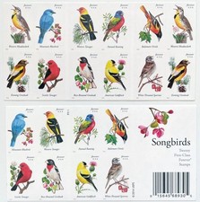 USPS Postage Stamps Sheet of 20 First Class Letter Songbirds picture