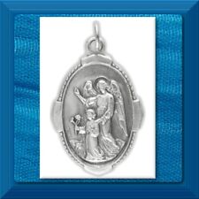 Guardian Angel Catholic Medal 1” Made in Italy Fancy Design One Inch New picture