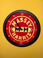 Massey Harris Farm Tractor Barn Garage Man Cave Advertising Clock Sign picture