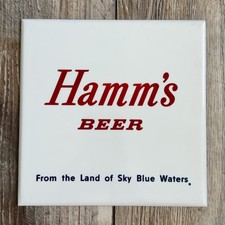 Vintage 1960's Hamm's Beer Logo Lakeside Plastics Tile Land of Sky Blue Water picture