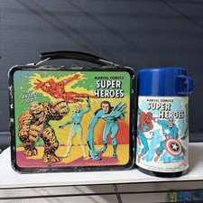 Vintage 1976 Aladdin Marvel Comics Super Heroes Lunchbox/thermos picture