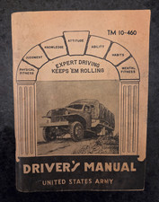 WWII US Army Driver's Guide Book TM 10-460 Expert Driving & Daily Checklist LOOK picture