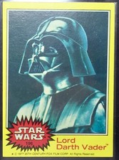 1977 TOPPS STAR WARS LORD DARTH VADER #196 Yellow Series Card, MINT CENTRED NM picture