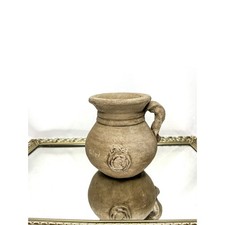 Vintage European Organic Primitive Clay Pottery Jug pitcher / Vase picture