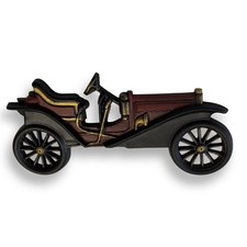 Vintage 1909 Hupmobile Wall Plaque Midwest Cast Metal Red Car Artist Enhanced picture
