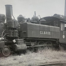 Vtg C.L.&R. Co 2 Steam Locomotive Train Photo 4x5 B&W Gelatin Original picture