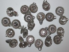 Lot of 23 Vintage Christmas Tree Candle Holders Clip On Metal Silver Pine Cone picture