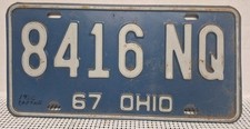 Vintage Original 1967 Ohio License Plate (8416 NQ) picture