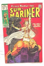 Sub-Mariner #9 1968 Vintage Marvel Comic Tiger Shark Silver Age Lady Dorma picture