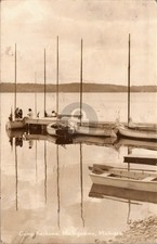 Sailboat Reflections Camp Kechuwa Michigamme MI Michigan 1941 RPPC Postcard COPY picture