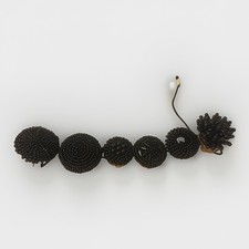 Black Beaded Button Cover Lot of Six Vintage Elegant Luxury Fashion Accessories picture