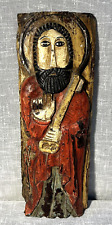 Antique Carved Wood Hand Painted Religious Saint Santos picture