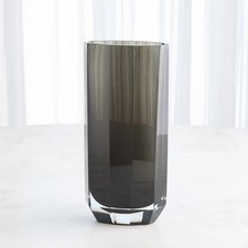 Gray Handblown Glass Cylinder Table Vase 11 x 5 x 3.25 inch Indoor picture