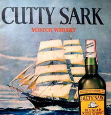 1960 CUTTY SARK Scotch Whisky Tall Mast Clipper Ship art Original Print Ad picture